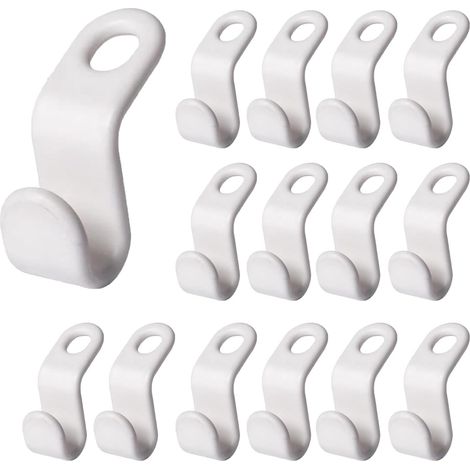 Set di 20 ganci appendiabiti salvaspazio - Grucce impilabili multistrato - Clip di estensione a cascata per abiti - Per armadio - Bianco (1/5)