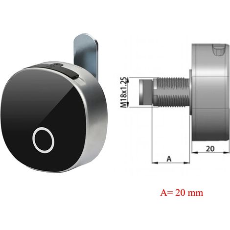 (L20mm) Mini serrure électronique intelligente à empreinte digitale, adaptée aux tiroirs de meubles (1/3)