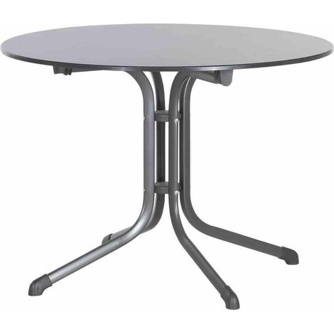 3145-55 Bouelvard-Klapptisch vivodur, Ø 100 cm, eisengrau Stahlgestell (1/3)