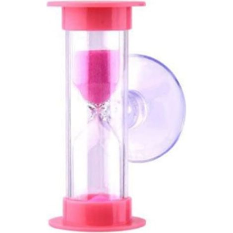 Sablier de douche 2 minutes à ventouse, sans piles, accessoire de salle de bain amusant rose (1/4)