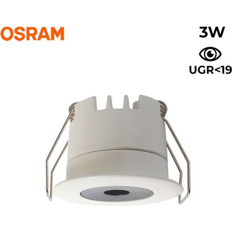 Downlight LED Mini 3W - OSRAM Chip - Niedriger UGR - CRI 90 - Ø