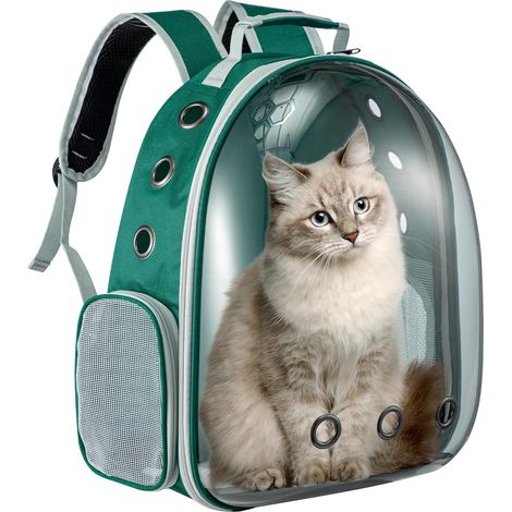 Youyijia Cat Carrier Backpack, Space Capsule Pet Carrier Front Pack Space Capsule for Small Medium Cats & Dogs, Breathable Pet Travel Backpack for Hiking, Walking, Camping (Green) (1/5)