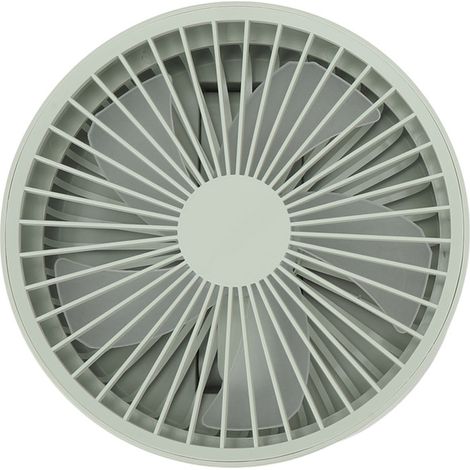 Ventilador de escritorio plegable con 3 velocidades, pantalla digital, recargable por USB, control remoto, luz nocturna integrada, color verde y gris. Ideal para la oficina y el hogar.