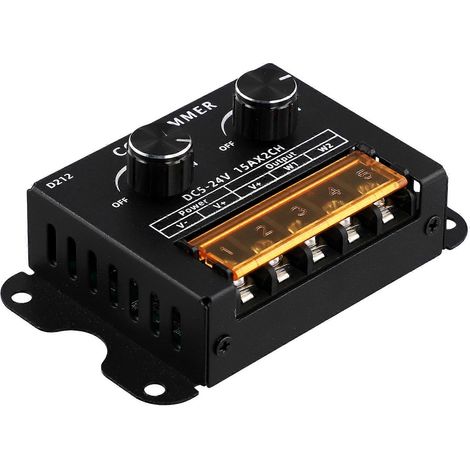 Contrôleur LED DC 5-24V 15A à intensité variable, double température de couleur, contrôleur de bande LED, caisson lumineux LED, enseigne lumineuse LED (1/5)