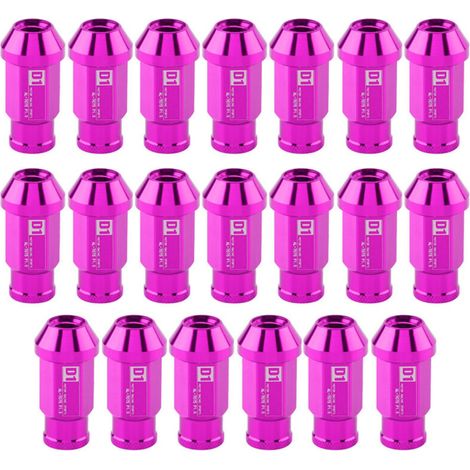 Vis de pneu de voiture, roue de course, écrou en aluminium M12X1,5 (violet) (1/5)