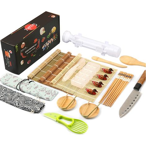 Kit sushi 24 pièces débutant avec tapis bambou