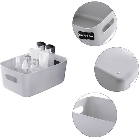 Boîte de rangement en plastique 20 x 14 x 6,5 cm Paniers et boîtes de rangement de cuisine Petits paniers avec poignées Boîtes de rangement (1/5)