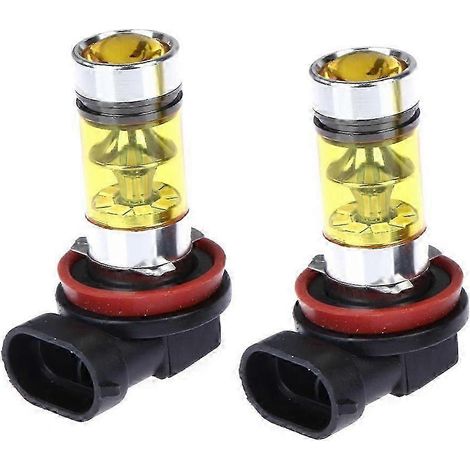2 x Phares antibrouillard jaunes à LED haute puissance 100 W H8 H11 2828 20 LED