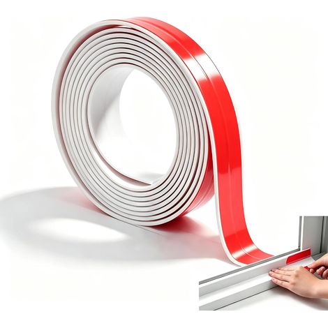 2M x 2cm Barre de Seuil, Barre de Seuil Adhesive, Joint Salle de Bain, Auto-adhésive PVC Barres, Bande Calfeutrage Anti-Moisissure pour Salle de Baignoire, Moulure Adhesive (1/5)
