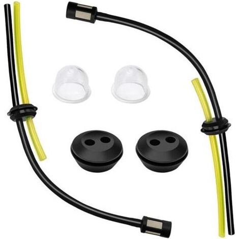 Pair VooGenzek 2 Ensembles Universel Filtre à Essence Kit, Durite Essence Debroussailleuse en Caoutchouc, Ampoule D'AmorçAge De Filtre, Joint De RéServoir De Carburant, pour Coupe-Herbe, Débroussaille (1/5)