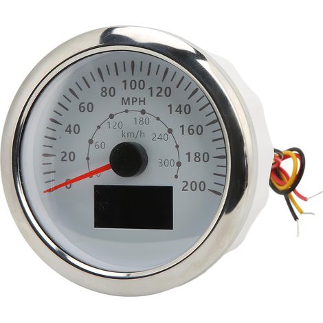 Compteur de vitesse GPS 85 mm, 0-200 mph (0-300 km/h), étanche IP67, numérique, rétroéclairage couleur, blanc, pour camping-car et bateau (1/5)