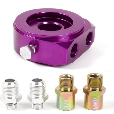 Accessoires pour modification automobile : manomètre de température pour tourteau d'huile, machine à tourteau d'huile, adaptateur pour manomètre de pression d'huile AN10 - violet (1/4)