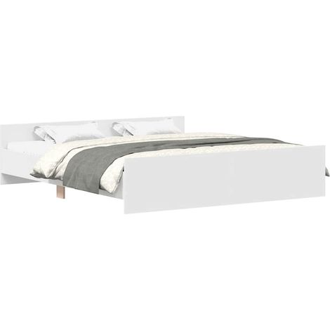 Lit double Lit adulte Cadre de lit sans matelas blanc 180x200 cm (1/5)