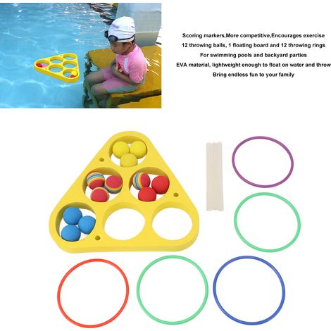 Jeu de lancer de balles et d'anneaux EVA - Flotteur de jeu pour piscine et activités aquatiques - Dimensions 30x30cm (1/5)