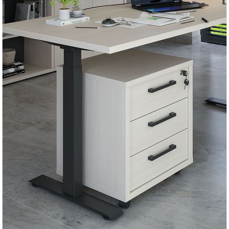 Caisson de bureau mobile contemporain chêne clair Lexos (1/5)