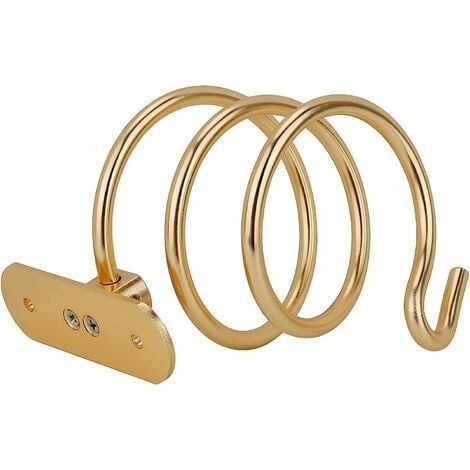 GENERIC-95Street Support de Sèche Cheveux,Porte Sèche Cheveux Mural Support pour Sèche-Cheveux pour hôtel, Salle de Bain, WC, barbier Aluminium(Or) (1/5)