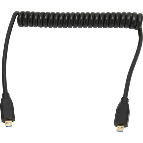 Câble rétractable à ressort Micro HDMI mâle vers Micro HDMI mâle OD4.0 8K@60Hz, câble pour mini caméra/tablette vers TV, connecteur droit HDMI D-mâle vers D-mâle. (1/5)