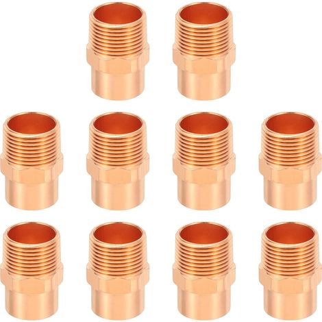 Raccord Mâle 3/4" Avec Connexions C x M, 10 Pièces Raccords En Cuivre À Souder Pour Connexion Filetée X FNPT Pour Applications Résidentielles Et Commerciales (1/5)