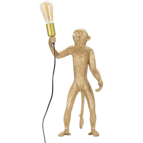 Lampada da tavolo Monkey Oro in resina Glam 26x34x55 cm