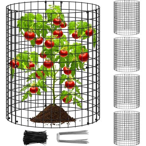 Protecteur de Plantes contre les Animaux Inox 30,5 cm Cage de Protection pour Jardin avec Piquets et Liens en Maille Métallique, Cages pour Plantes, Cloche de Jardin pour Plantes d’Intérieur et (1/5)