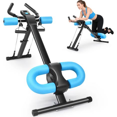 Appareil à abdominaux avec écran LCD – Rouleau abdominal 3 angles et 5 hauteurs, structure triangulaire 150 kg, pliable en 5 s, fitness complet maison (1/5)