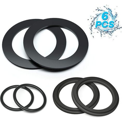 6 pièces Kit de rondelles et de bagues 25076RP pour raccords 1-1/2", rondelles en caoutchouc à joint torique pour vannes plongeuses de piscine Intex- 10745, 10262 et 10255 (1/4)