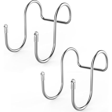 Lot de 2 crochets de porte de douche, crochets de serviette, crochets de raclette de douche, crochets d'armoire, crochets de porte pour salle de bain en verre sans cadre (1/5)