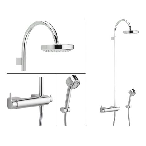 Keuco Elegance Mitigeur monocommande de douche 51624 pour montage en saillie, avec douchette de tête, chromé - 51624010200 (1/4)