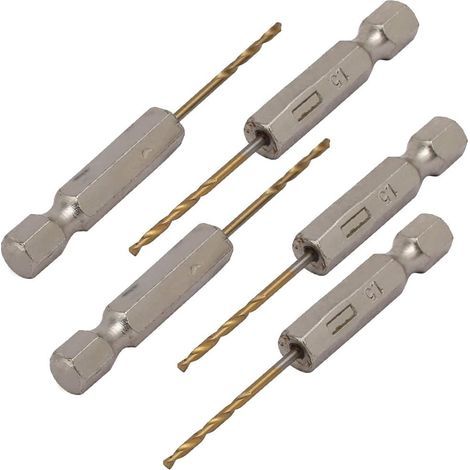 5-teiliger HSS-Spiralbohrer, 1,5 mm Durchmesser, 2 Schneiden, 1/4"-Sechskantschaft (1/4)