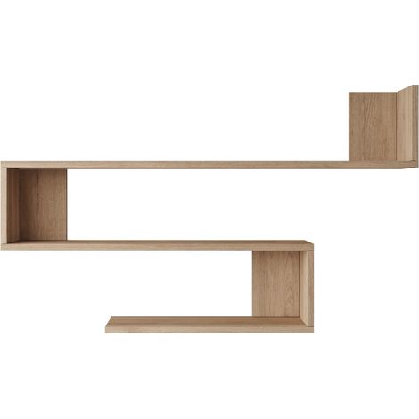Étagère murale à 3 niveaux 71,5 x 120 x 14,5 cm effet chêne (1/2)