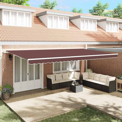 Toldo retráctil automático marrón 600x300 cm vidaXL (1/5)