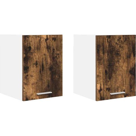 Maison Exclusive - Armadio pensile con porta 2 pcs Rovere Affumicato e Bianco
