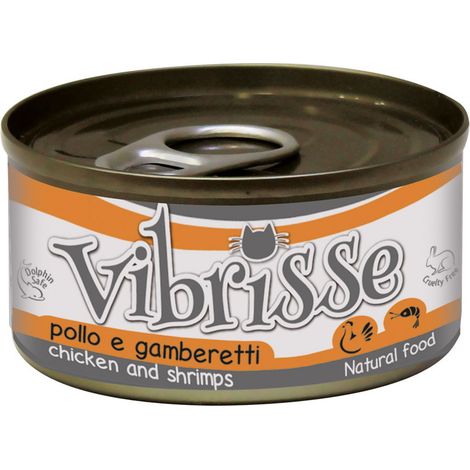 24 Dosen à 70 g: Vibrisse Cat Huhn und Shrimps 24 Dosen à 70 g