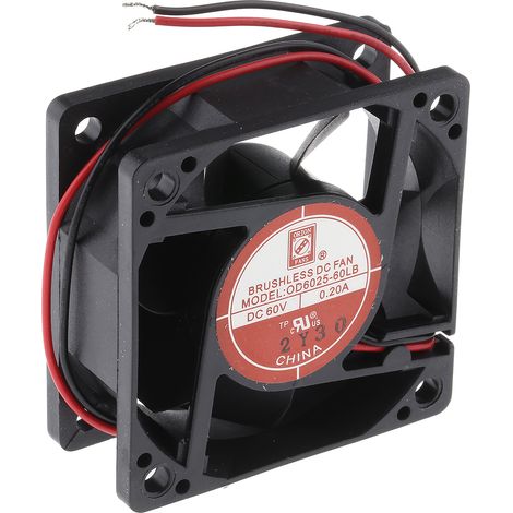 Ventilateur axial RS PRO 60 V c.c., 26cfm, 60 x 60 x 25mm, 12W ( Prix pour 1 ) (1/3)
