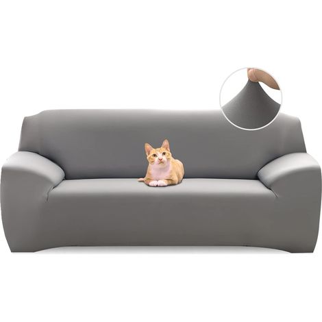 Gris Housse de Canapé Extensible 3 Place Couverture Canapé avec Accoudoirs Moderne Couvre Canapé Elastique Universelle Revêtement de Canapé Housse de Protection (1/5)