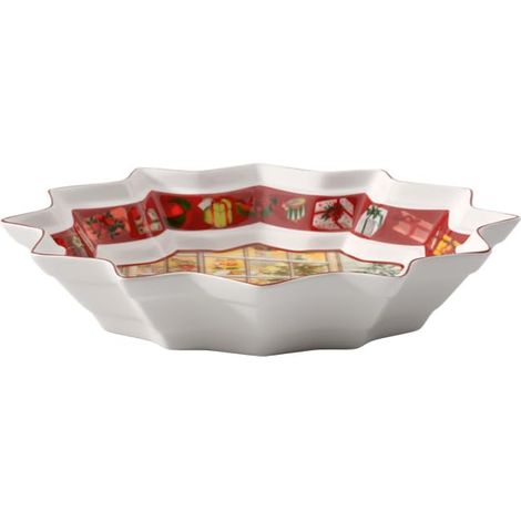 Bol Multicolore, Grande Assiette Creuse, Vaisselle, Article de Noël, Décoration Noël Table, Porcelaine (1/5)