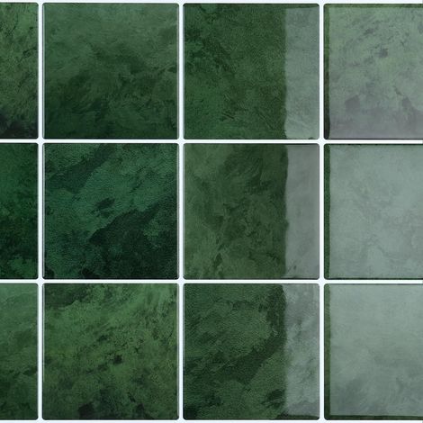 Adhesive Effet Marbre Carrelage Adhesif Mural Cuisine 16 Pièces 3D Dalle PVC Adhesive Murale Vert Mosaique Carré Carrelage Adhesif Salle de Bain Imperméable Buanderie 30.5cm x 30.5cm (1/5)