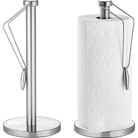 Porte-rouleau de cuisine vertical en acier inoxydable, distributeur pour essuie-tout, plan de travail (1/5)