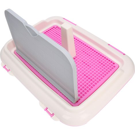 Toilettes d'intérieur pour chien, toilettes pour chiot, clôture pour chat, bac à litière pour chien à miction programmée, rose (1/5)