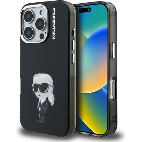 Karl Lagerfeld IML Aquarelle Karl & Logo Hülle für iPhone 16 Pro Schwarz (1/5)