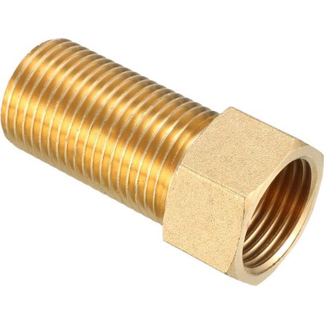 Raccords de tuyauterie filetés en laiton, joint direct à filetage interne et externe, réducteur, joint bout à bout à filetage interne et externe, rallonge de tuyau d'eau, joint en cuivre 2550MM (1/3)