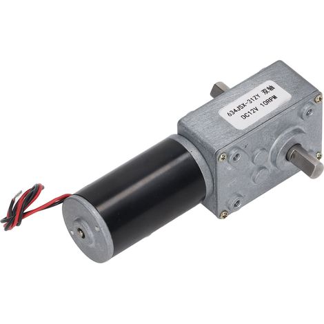 Doppelwellen-Gleichstrommotor 12 V, selbsthemmend, Drehzahlreduzierung, Rechts-/Linkslauf, Schneckengetriebemotor, 10 U/min (1/5)
