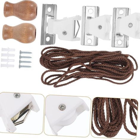 Kit d'accessoires pour rideaux à monter soi-même - Remplacement des pièces endommagées pour stores romains/stores en bambou (bambou + fixations métalliques) (1/5)