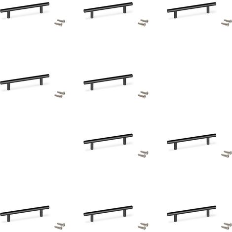 Maniglia per mobile Miami, L 272 mm, interasse 192 mm, Verniciato nero, Acciaio inossidabile, 10 pezzi 9175514 EMUCA (1/5)