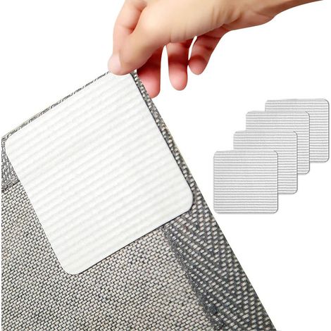 4 anti-slip pads for rugs, rug underlay, suitable for hardwood, laminate, and ceramic floors