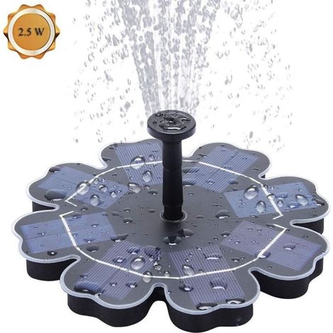 Pompe à Eau Solaire, 2.5W Pompe de Bassin Solaire Fontaine à Oiseaux Pompe à Eau Flottante Extérieure Cascade de Circulation Solaire pour Piscine Jardin Aquarium - RWJardin / bassins d'ornement / font (1/5)