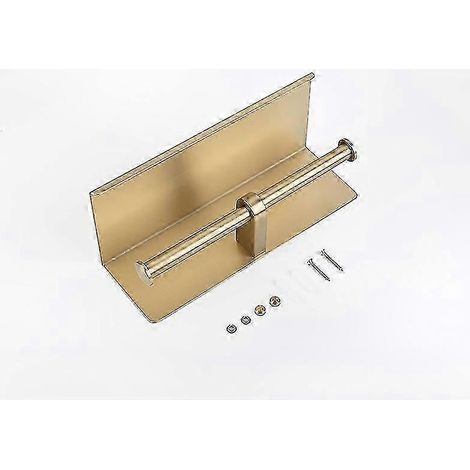 Porte-papier toilette mural double rouleau avec étagère et support pour téléphone, en aluminium, offrant une solution de rangement de papier toilette de très grande capacité. (1/3)