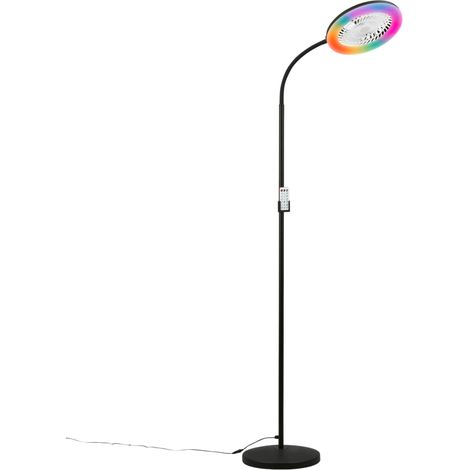 Briloner Ventilatore a piantana LED con illuminazione telecomando Ø28x185cm 13,8W 1380lm 3000K-6500K da bianco caldo a luce diurna RGBIC nero - Lampada da terra soggiorno (1/4)