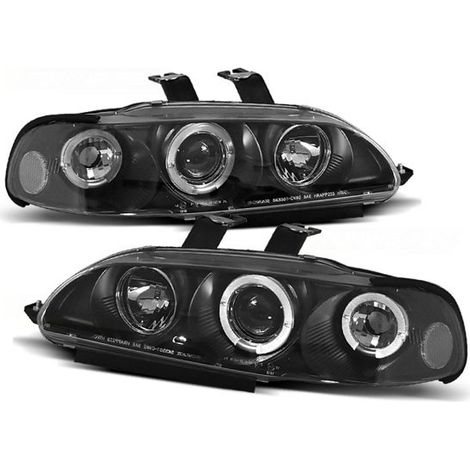Jantes de phares double halo HONDA CIVIC 09 91-08 95 4D ANGEL EYES NOIR