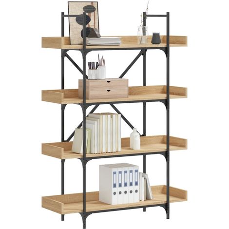 Bücherregal 4 Böden Sonoma-Eiche 100x33x145,5 cm Holzwerkstoff